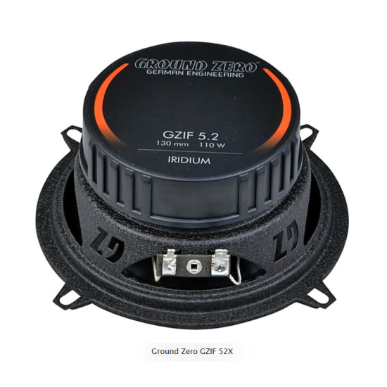 Ground Zero GZIF 5.2 2-drożne głośniki współosiowe o średnicy woofera 130 mm. Moc woofera 70 W RMS